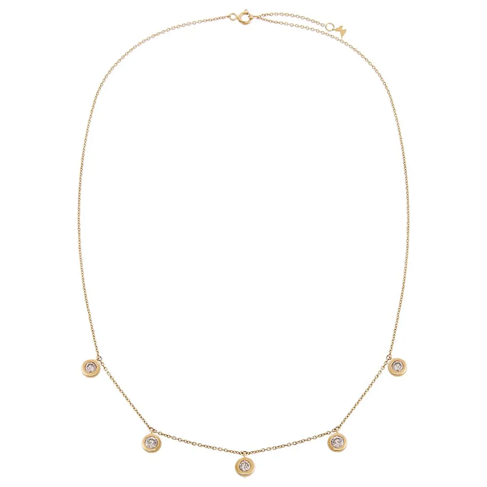 Diamond Dangling Bezel Necklace 14K sold by Adina Eden's product image thumbnail 3