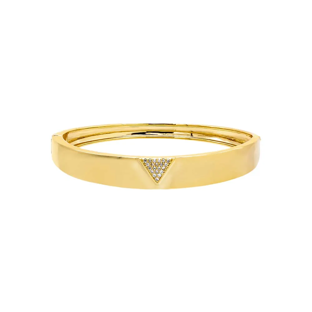 CZ Pave Triangle Wide Bangle Bracelet sold by Adina Eden's