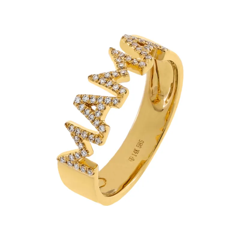 Diamond Mama Ring 14K sold by Adina Eden's