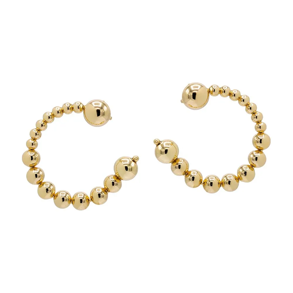 Solid Beaded Ball Loop Stud Earring sold by Adina Eden's product image thumbnail 3