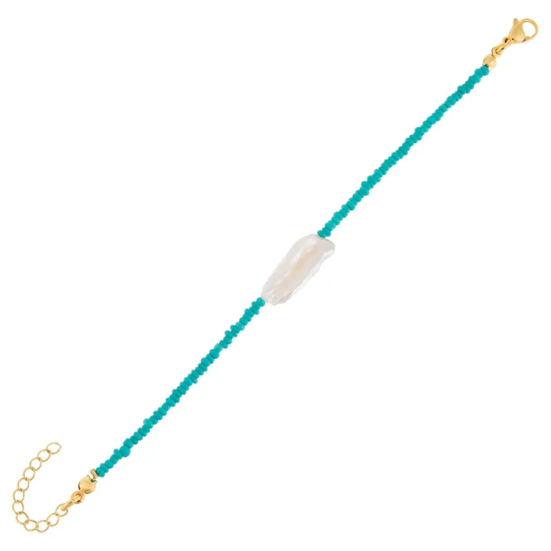 Baroque Pearl Color Beaded Bracelet sold by Adina Eden's