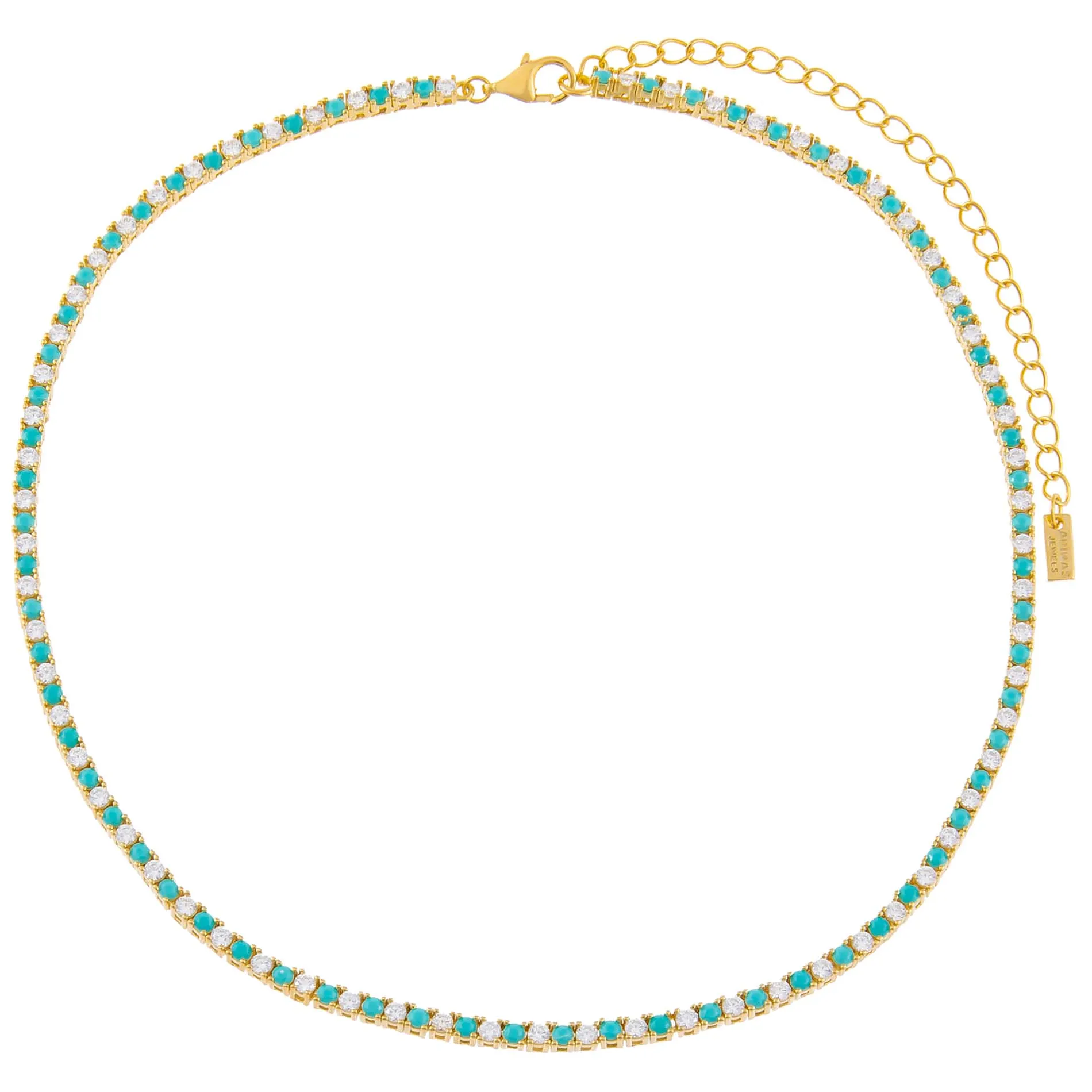 Turquoise CZ Tennis Choker sold by Adina Eden's product image thumbnail 2
