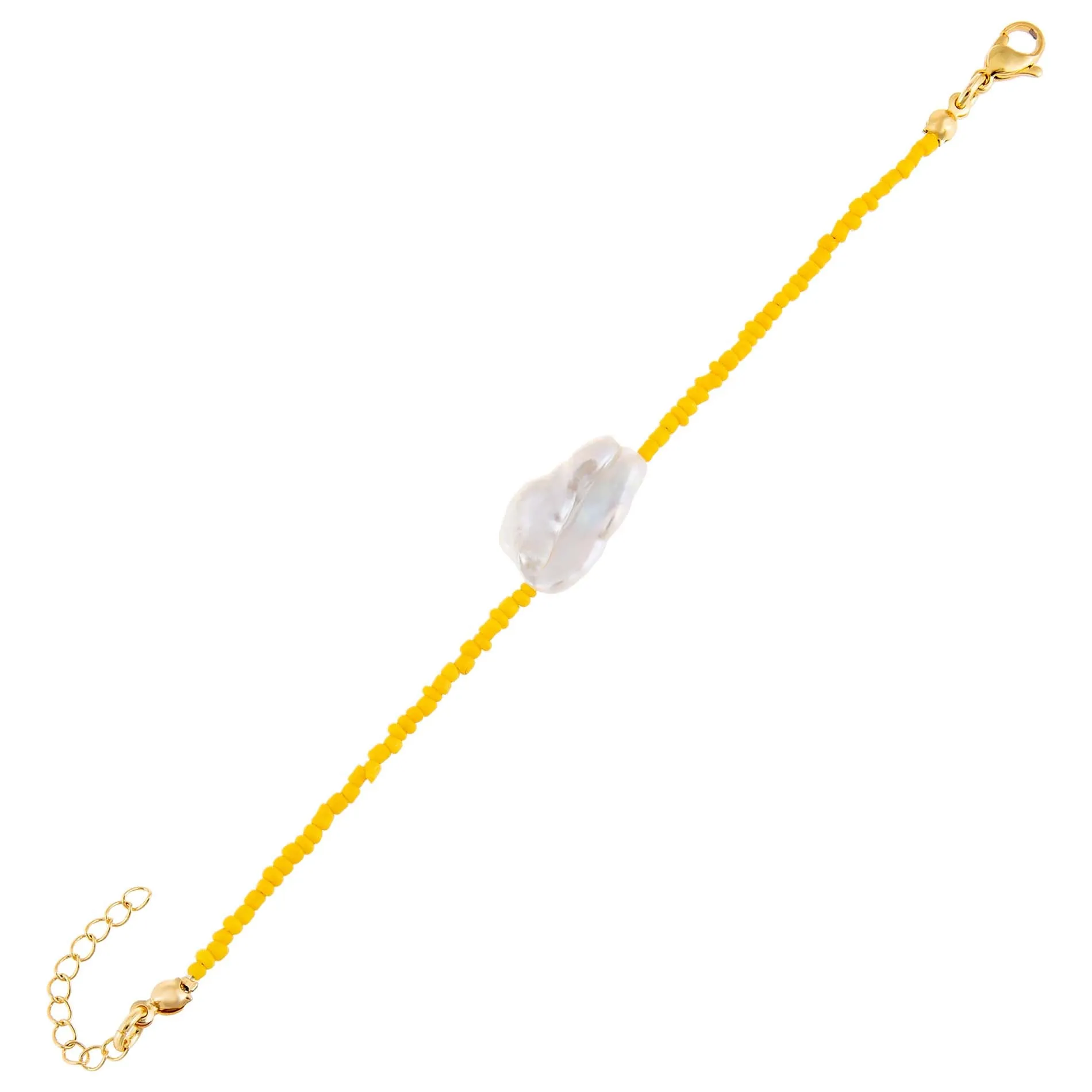 Baroque Pearl Color Beaded Bracelet sold by Adina Eden's product image thumbnail 5