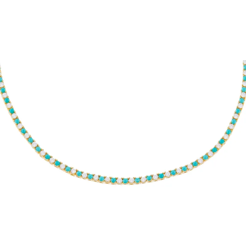 Turquoise CZ Tennis Choker sold by Adina Eden's