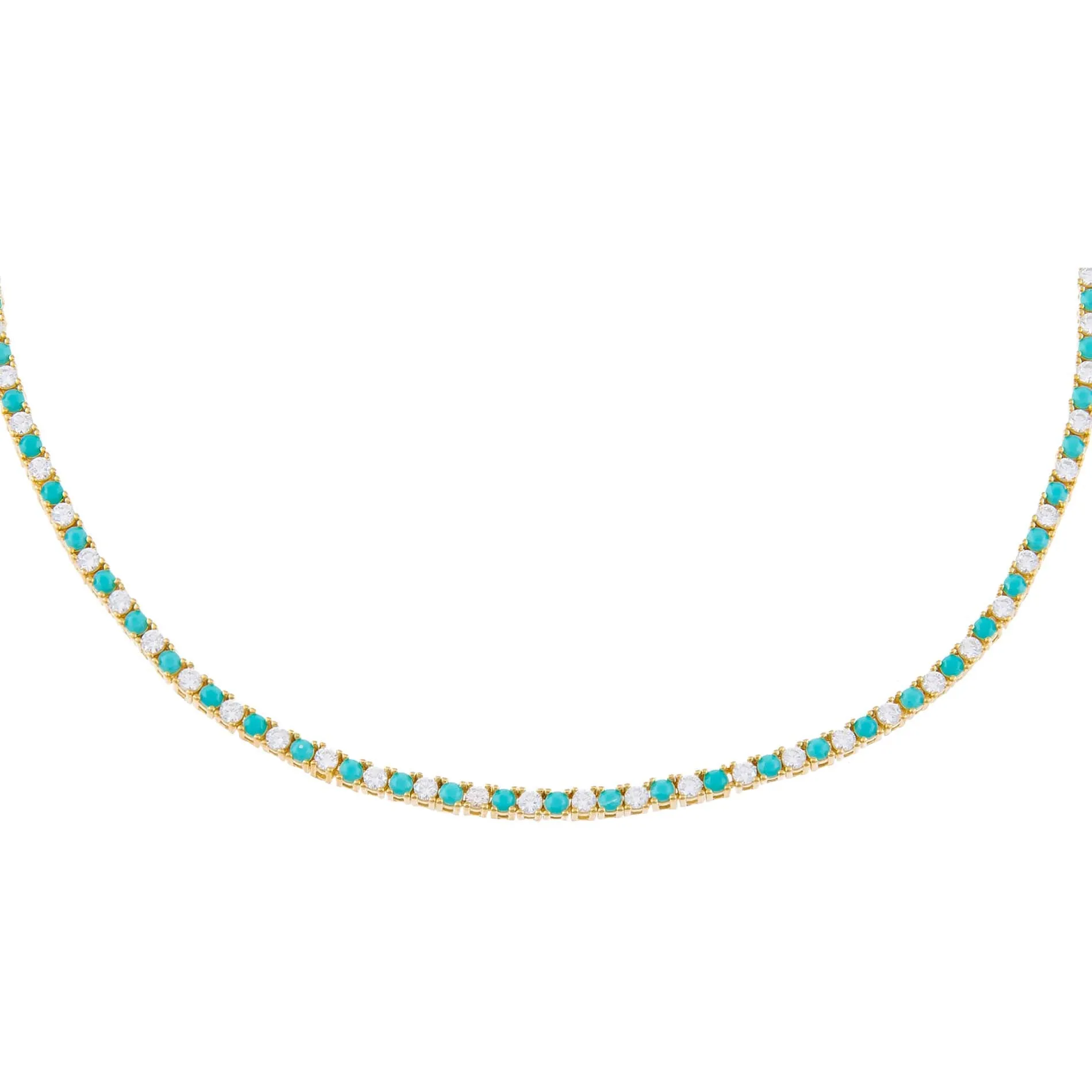 Turquoise CZ Tennis Choker sold by Adina Eden's
