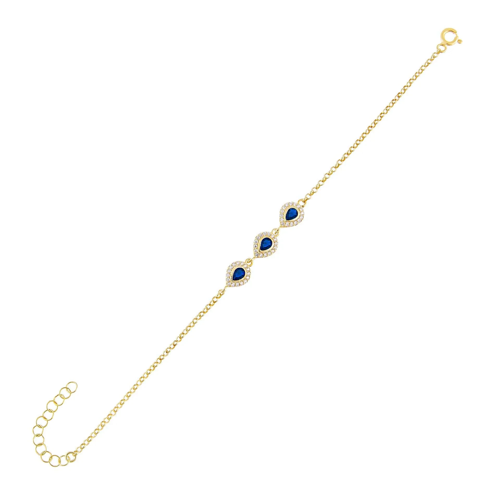 CZ Colored Illusion Teardrop Bracelet sold by Adina Eden's product image thumbnail 4