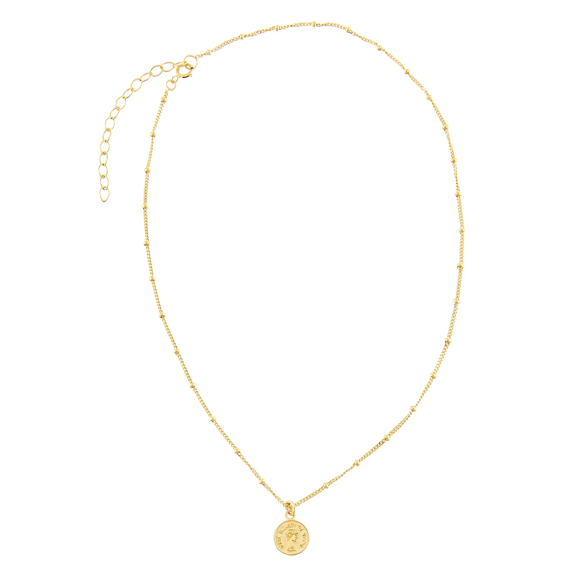 Tiny Coin Beaded Chain Necklace sold by Adina Eden's product image thumbnail 2