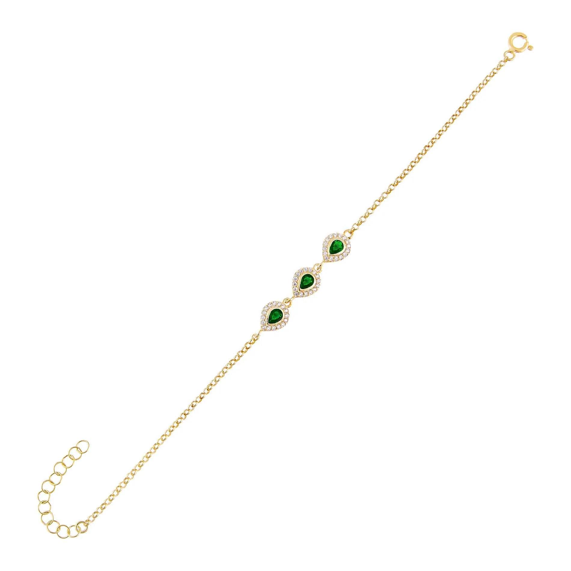 CZ Colored Illusion Teardrop Bracelet sold by Adina Eden's product image thumbnail 5