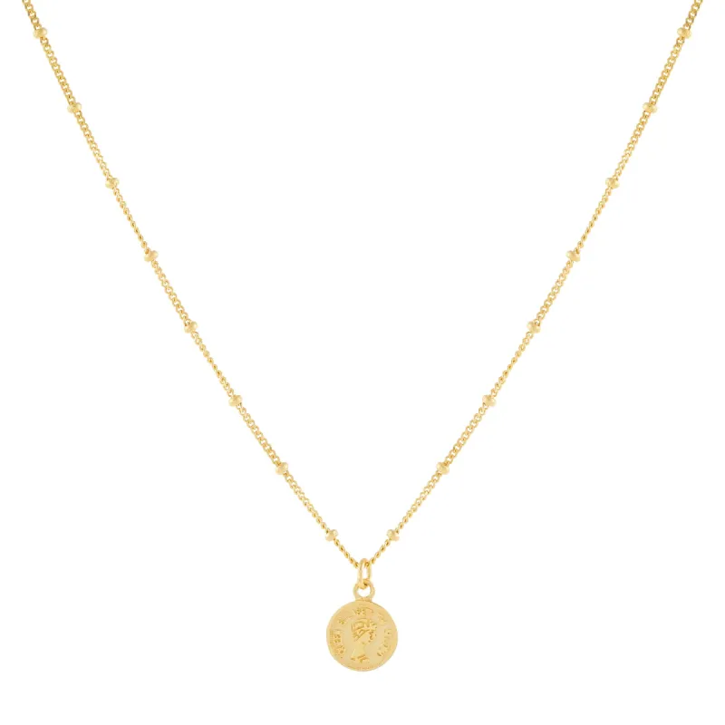 Tiny Coin Beaded Chain Necklace sold by Adina Eden's