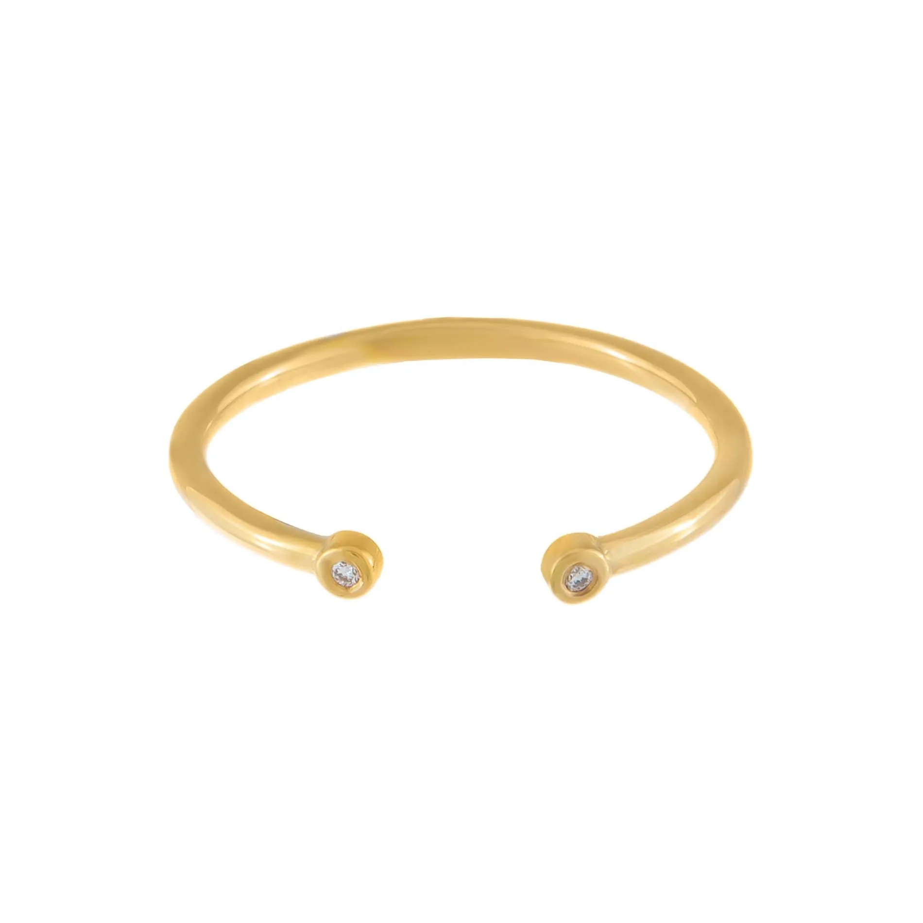 Diamond Double Bezel Ring 14K sold by Adina Eden's product image thumbnail 3