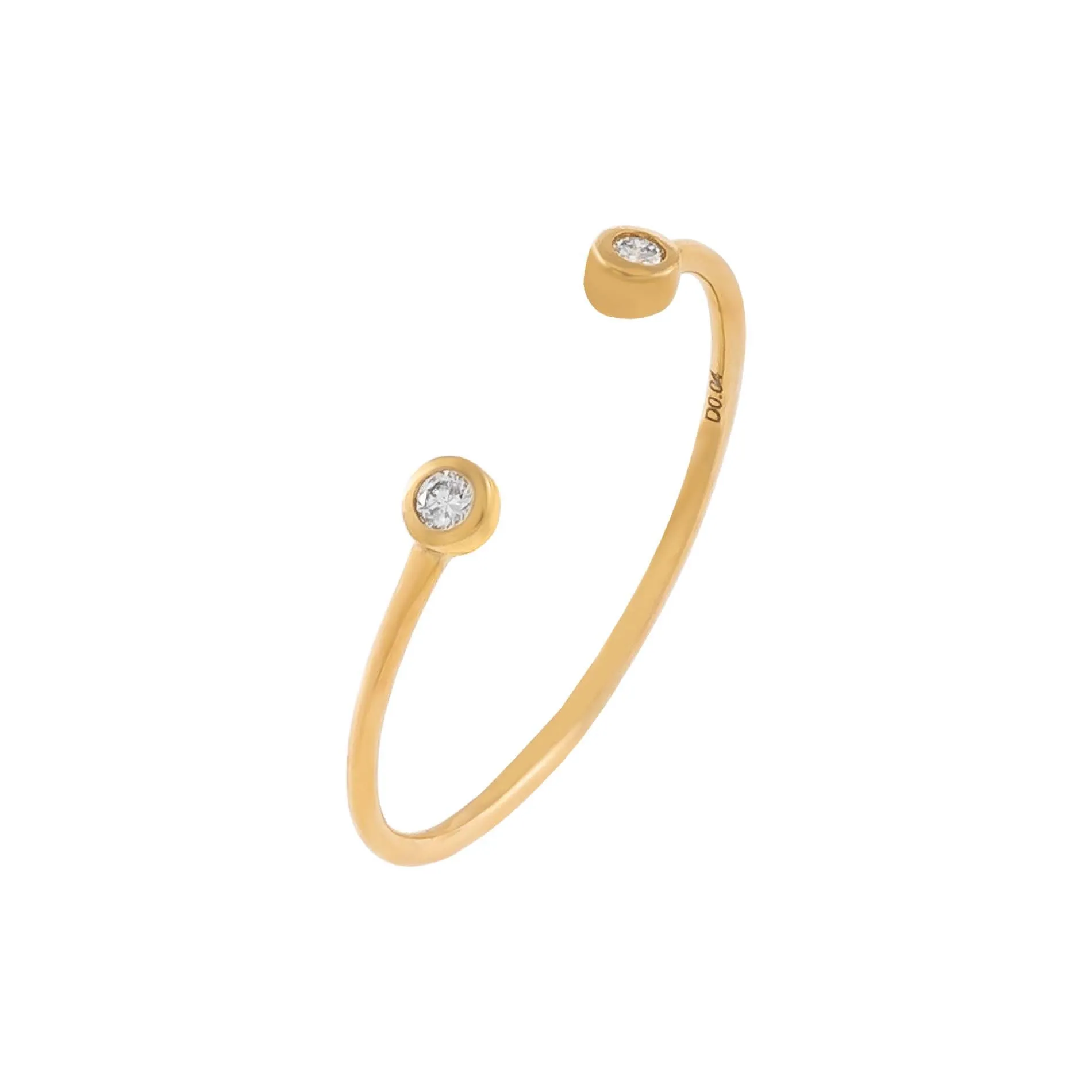 Diamond Double Bezel Ring 14K sold by Adina Eden's