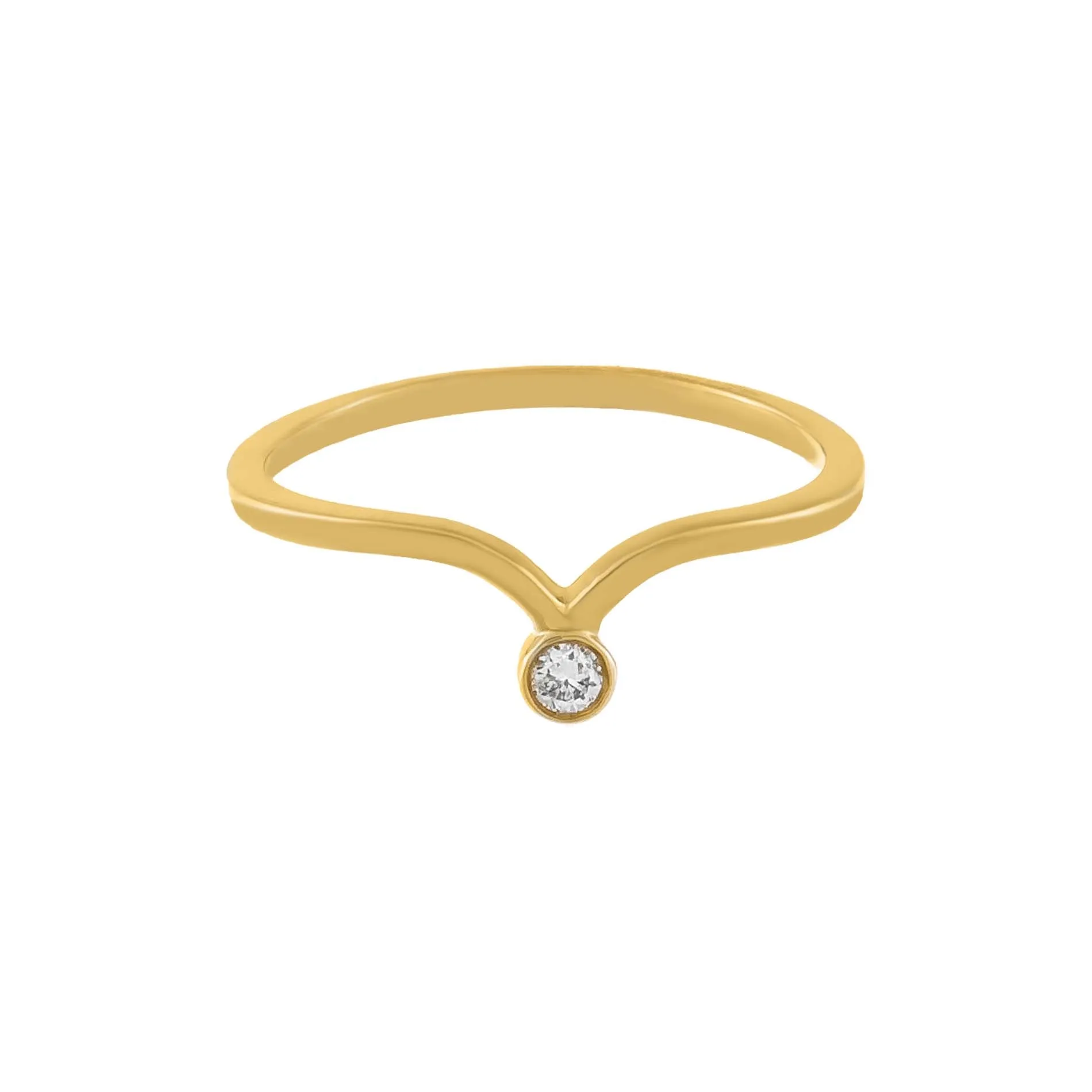 Diamond Bezel Drop Ring 14K sold by Adina Eden's product image thumbnail 4