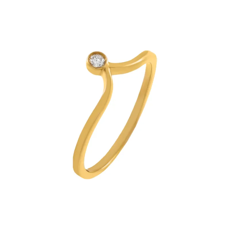 Diamond Bezel Drop Ring 14K sold by Adina Eden's