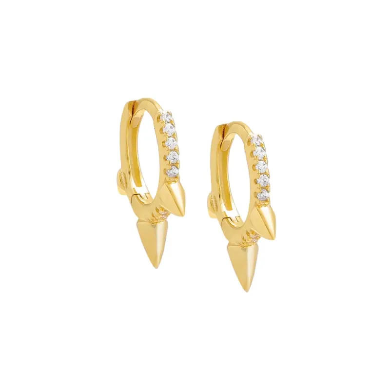 Pavé Triple Spike Huggie Earring sold by Adina Eden's