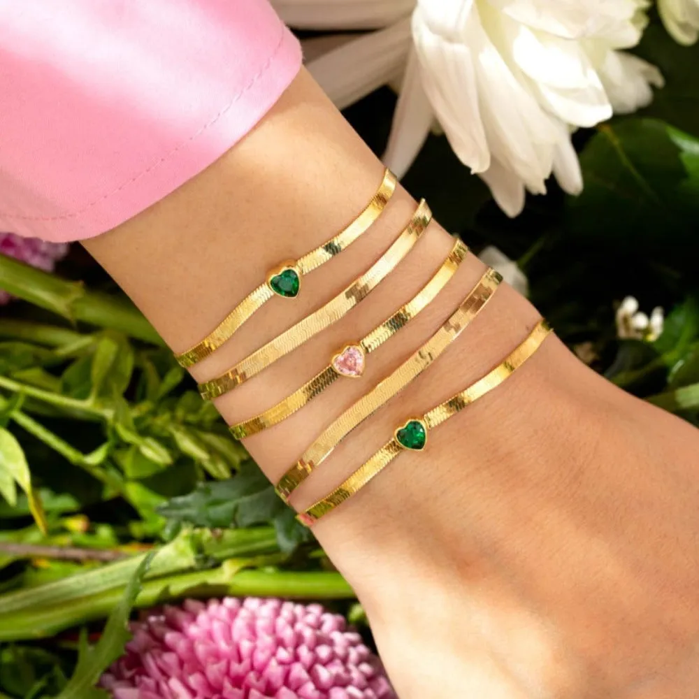 Heart x Herringbone Bracelet sold by Adina Eden's product image thumbnail 3