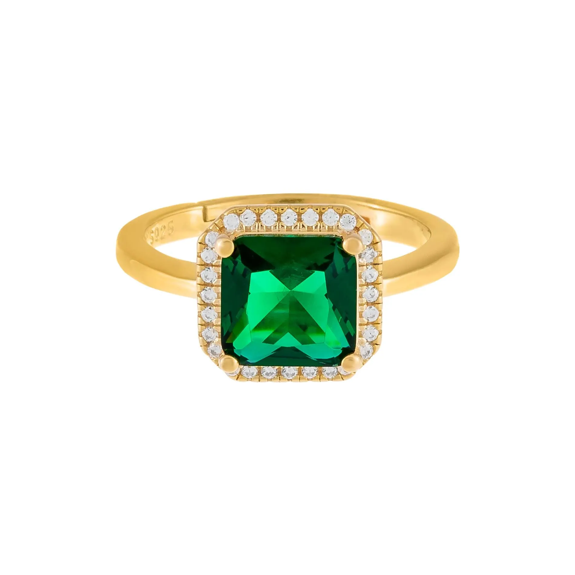 CZ Colored Illusion Square Adjustable Ring sold by Adina Eden's product image thumbnail 4