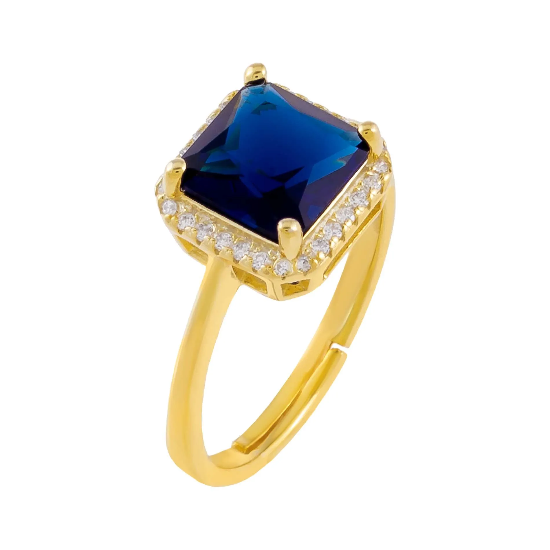 CZ Colored Illusion Square Adjustable Ring sold by Adina Eden's product image thumbnail 5