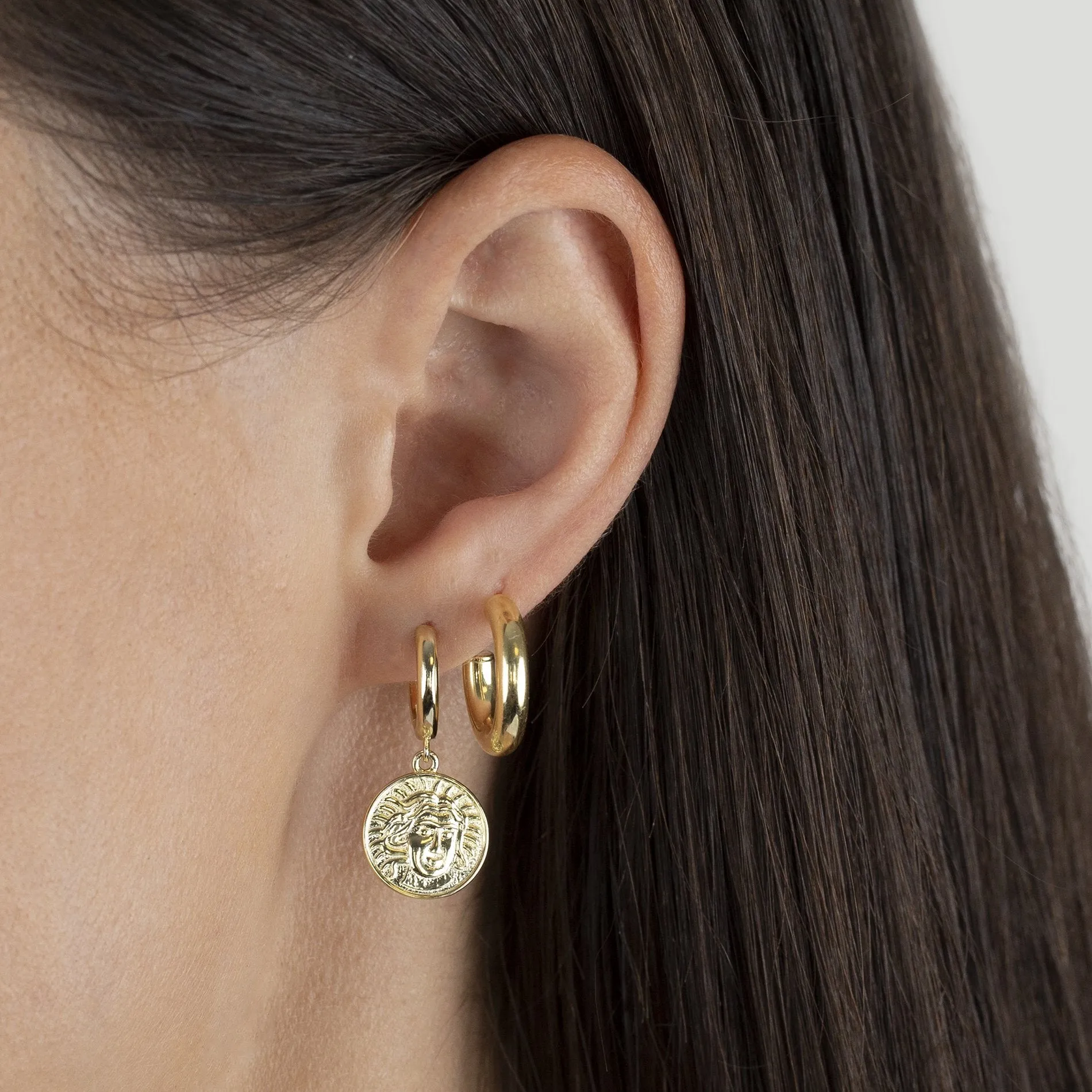 Thin Hollow Hoop Earring sold by Adina Eden's product image thumbnail 2