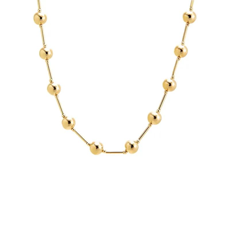 Gold Filled Solid Ball X Bar Necklace sold by Adina Eden's