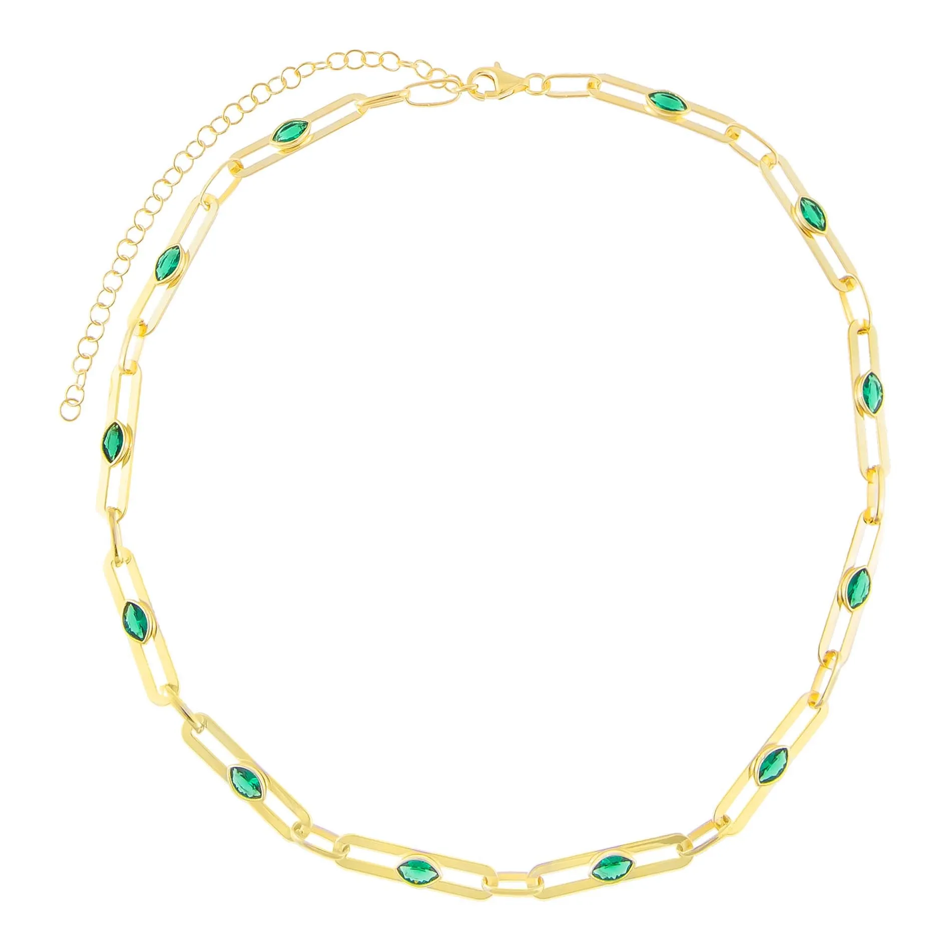 CZ Colored Oval Link Choker sold by Adina Eden's product image thumbnail 4