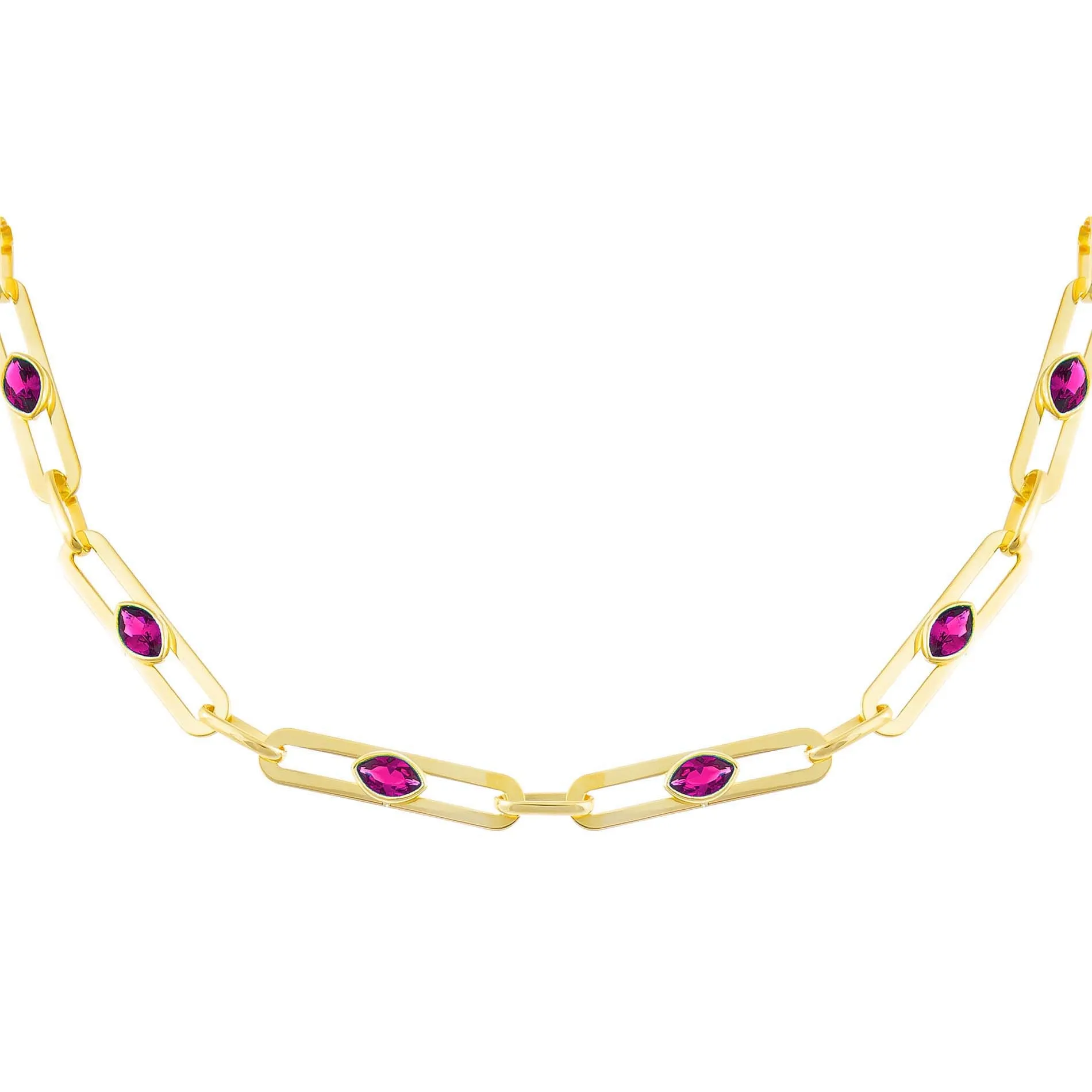 CZ Colored Oval Link Choker sold by Adina Eden's product image thumbnail 5