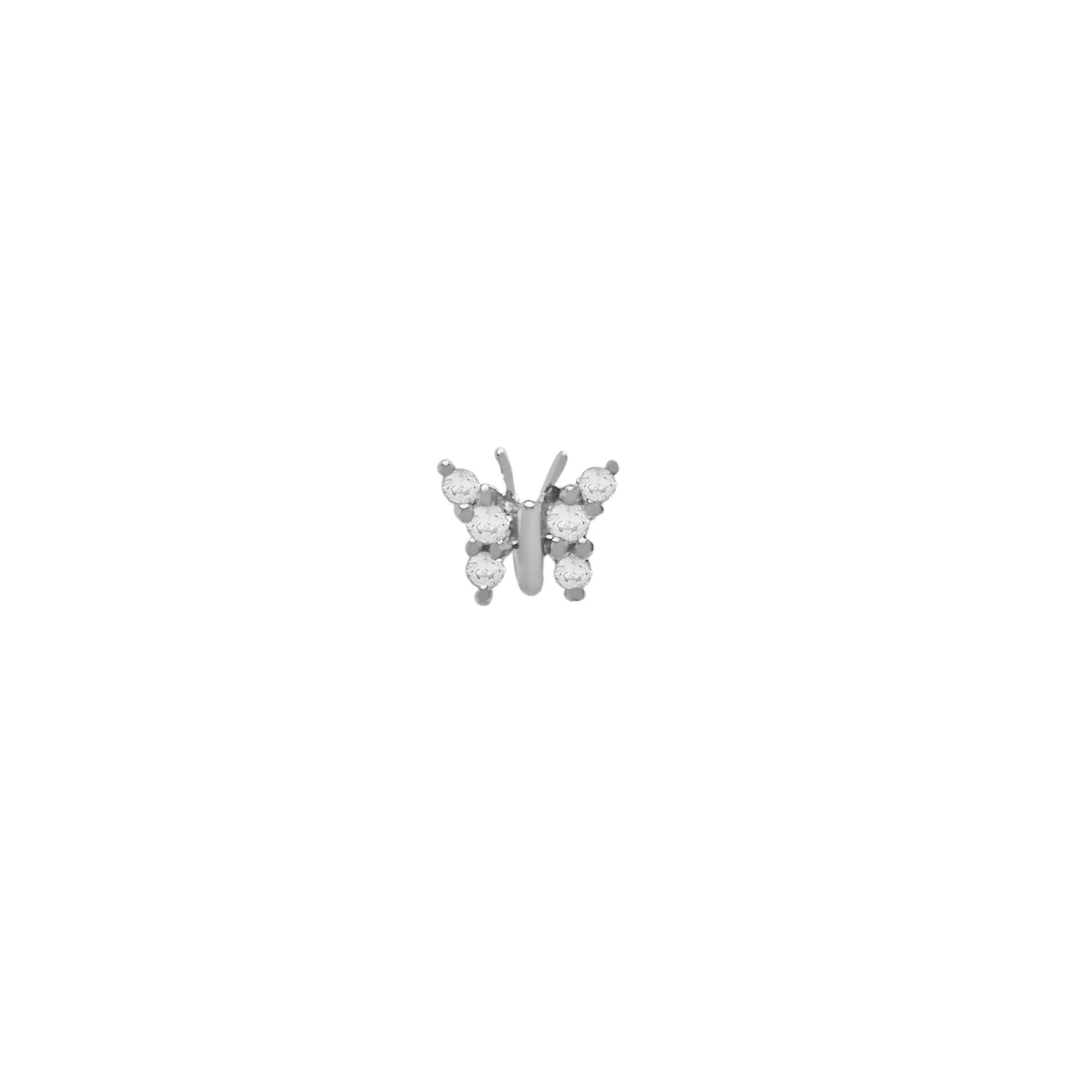 Diamond Tiny Butterfly Stud Earring 14K sold by Adina Eden's