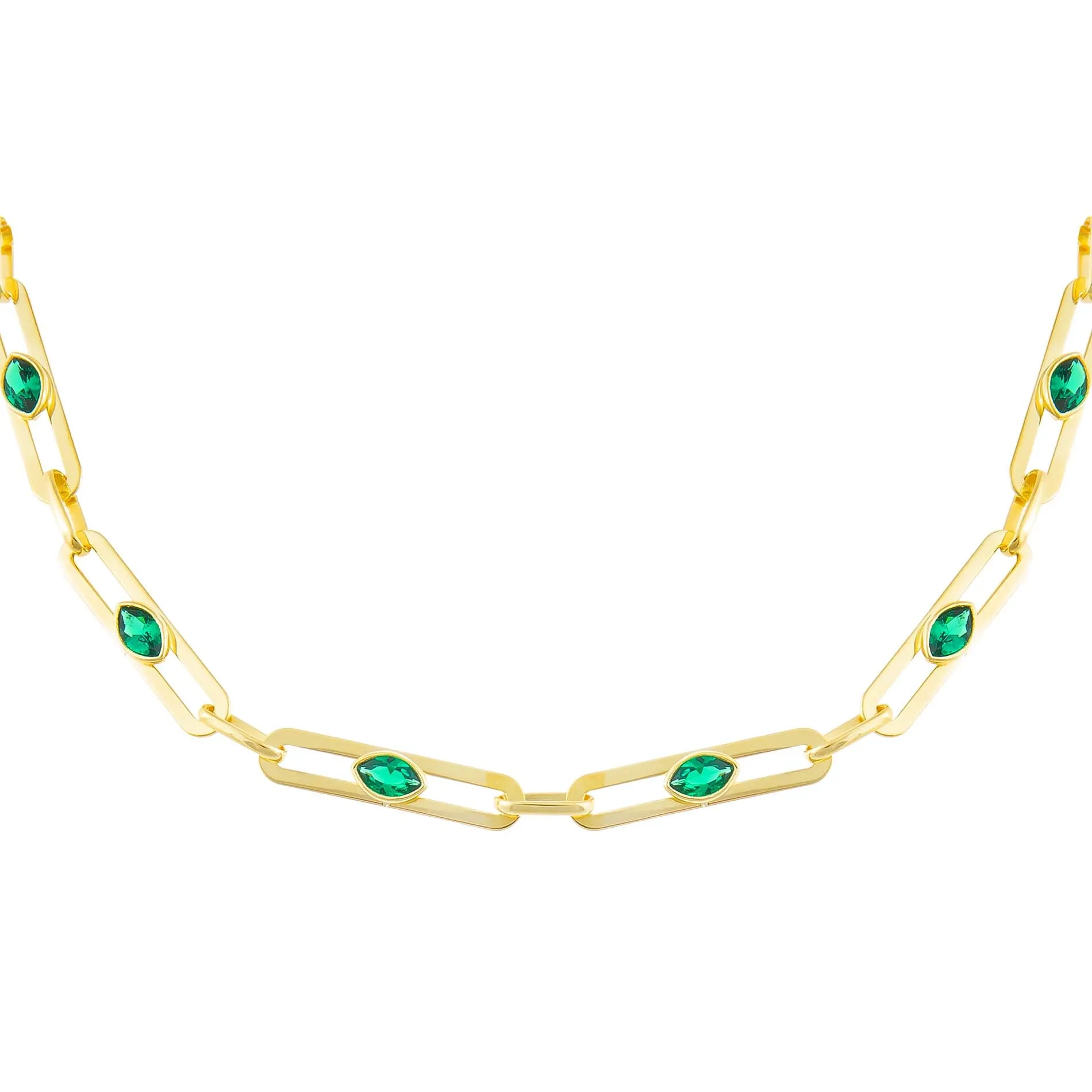 CZ Colored Oval Link Choker sold by Adina Eden's product image thumbnail 3