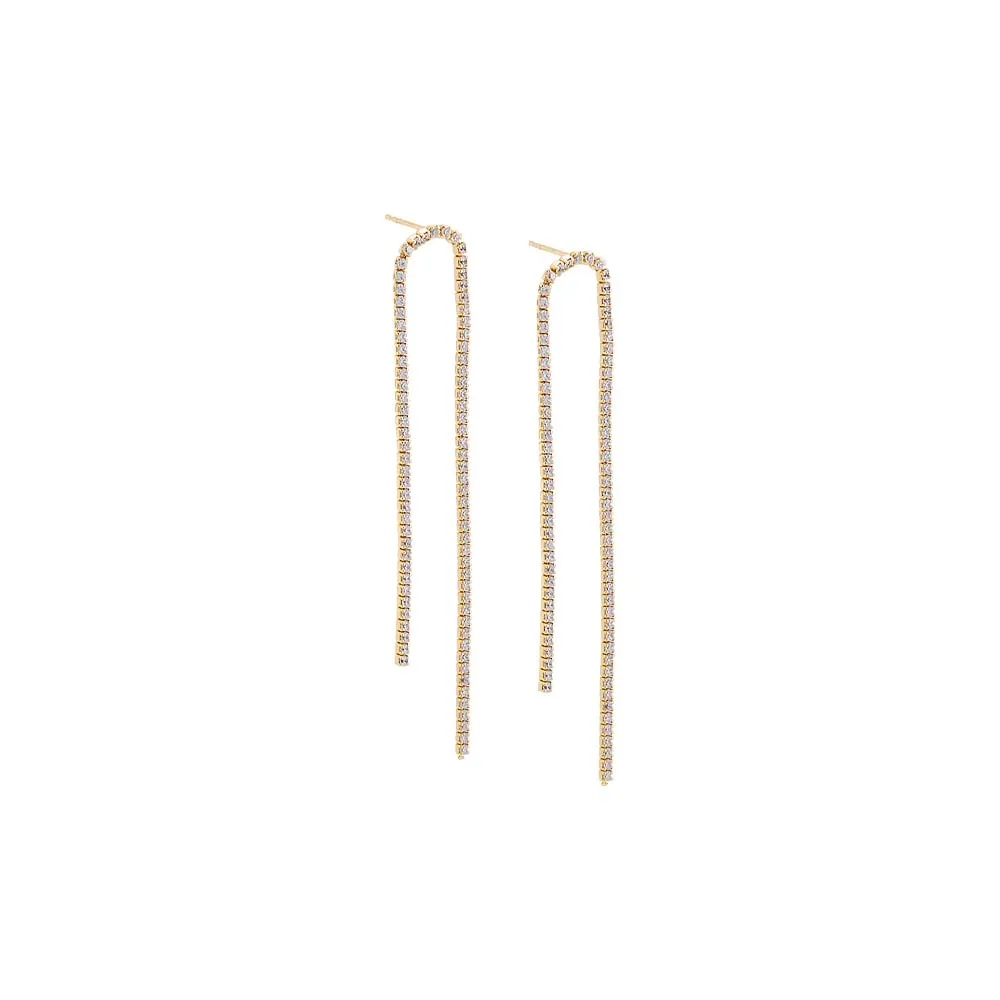 Thin Tennis Loop Stud Earring sold by Adina Eden's