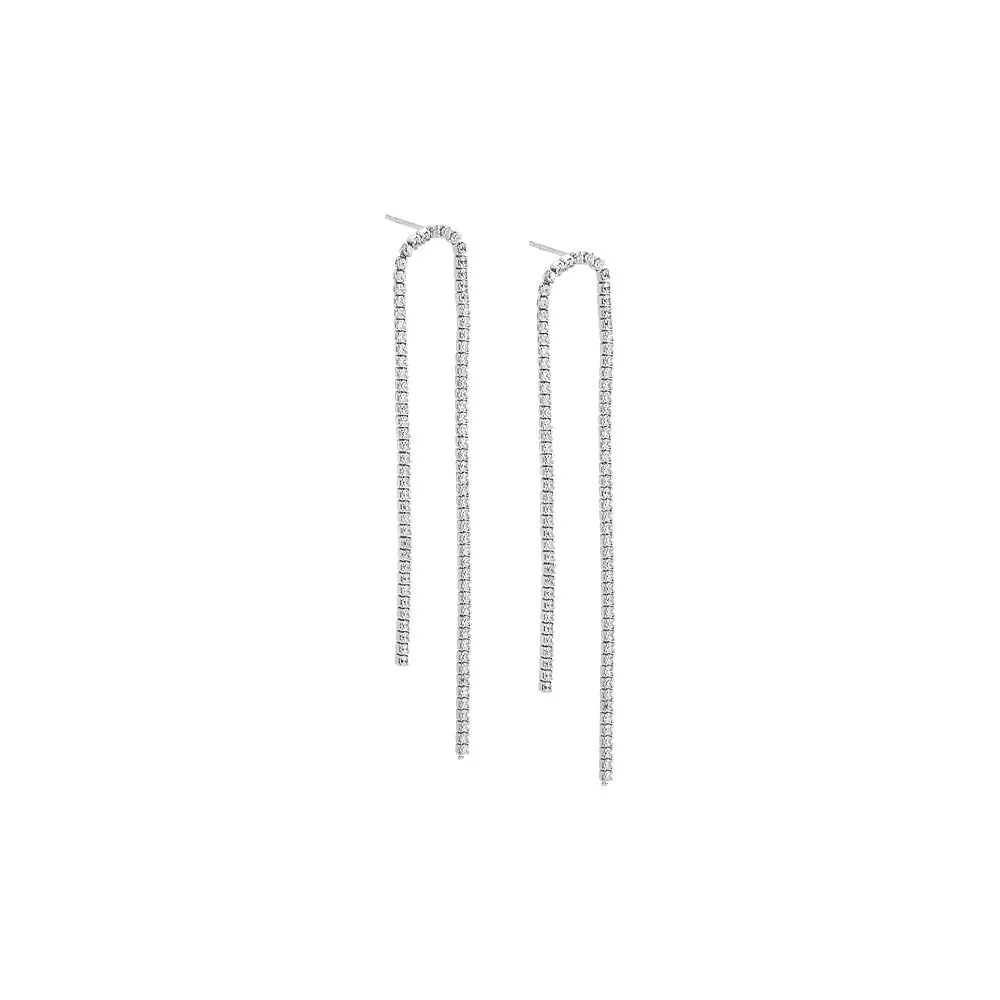 Thin Tennis Loop Stud Earring sold by Adina Eden's product image thumbnail 3