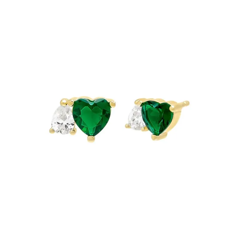 Heart x Pear CZ Stud Earring sold by Adina Eden's
