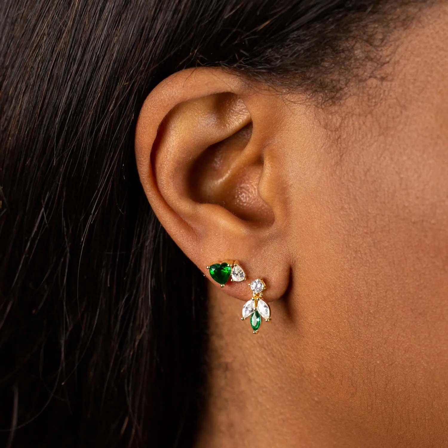 Heart x Pear CZ Stud Earring sold by Adina Eden's product image thumbnail 2