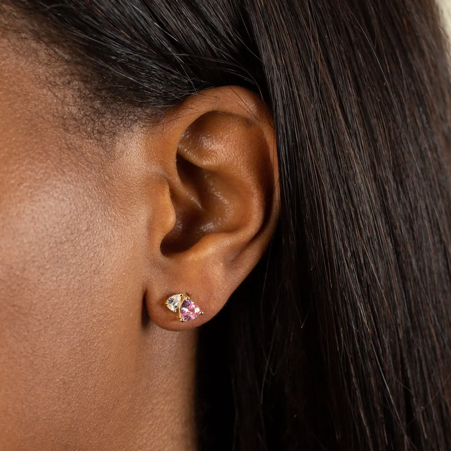 Heart x Pear CZ Stud Earring sold by Adina Eden's product image thumbnail 3