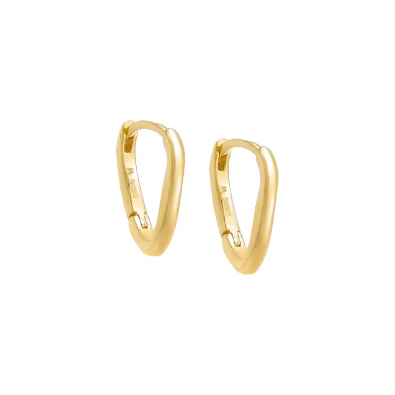 Thin Solid Curved Huggie Earring sold by Adina Eden's