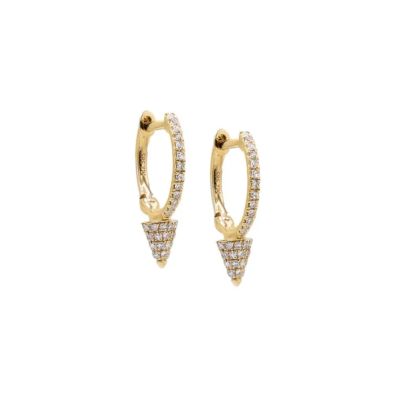 Diamond Spike Huggie Earring 14K sold by Adina Eden's