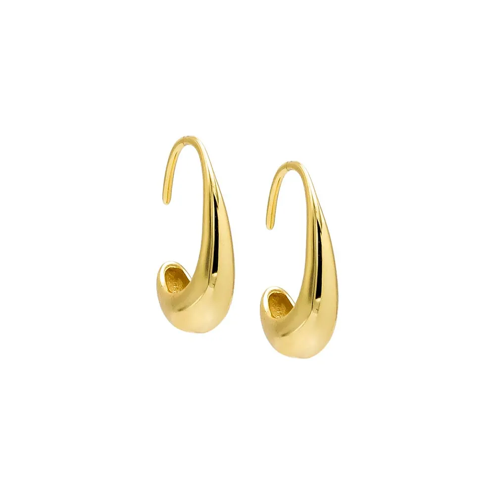 Graduated Curved Open Hoop Earring sold by Adina Eden's