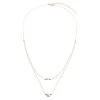 Double Pearl Pendant Chain Necklace 14K sold by Adina Eden's