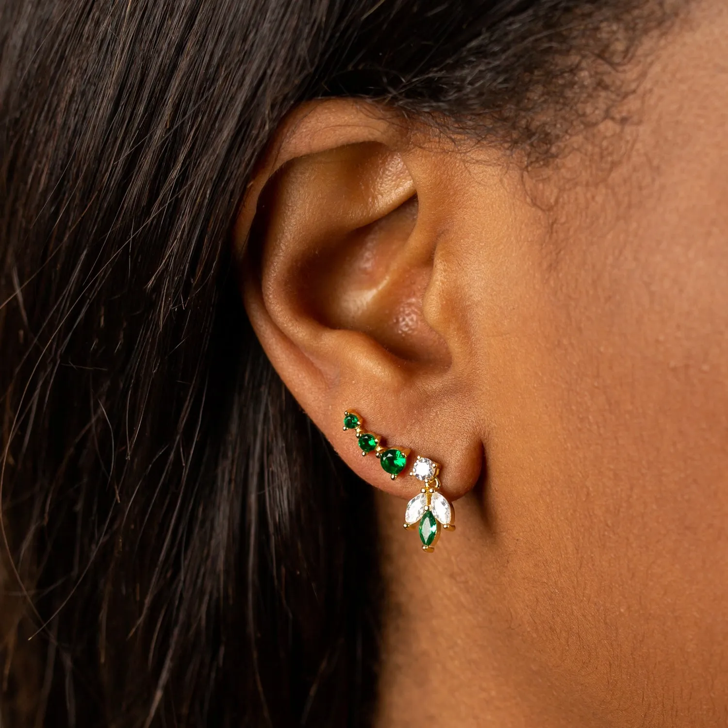 Colored Marquise Cluster Stud Earring sold by Adina Eden's product image thumbnail 3