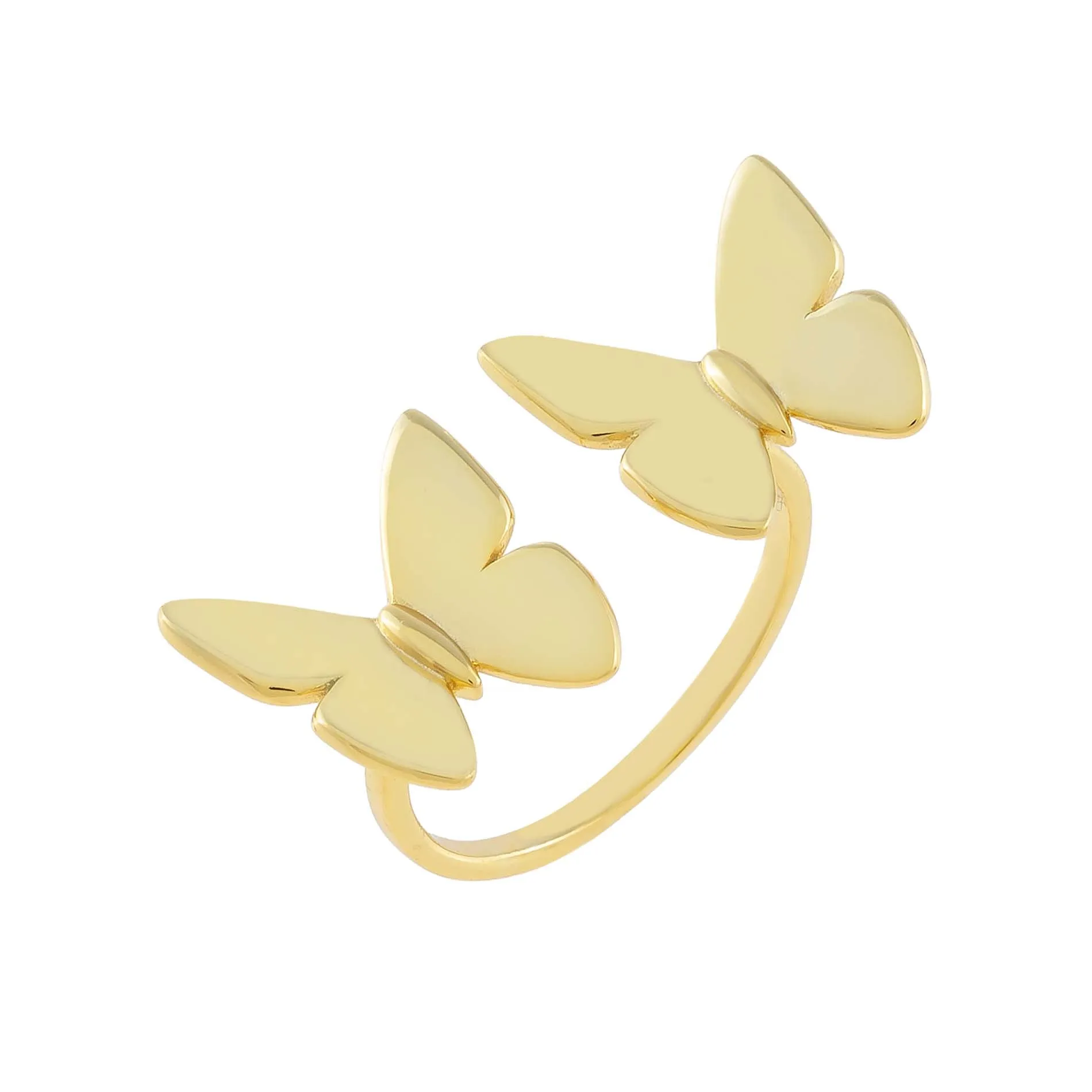 Solid Double Butterfly Ring sold by Adina Eden's