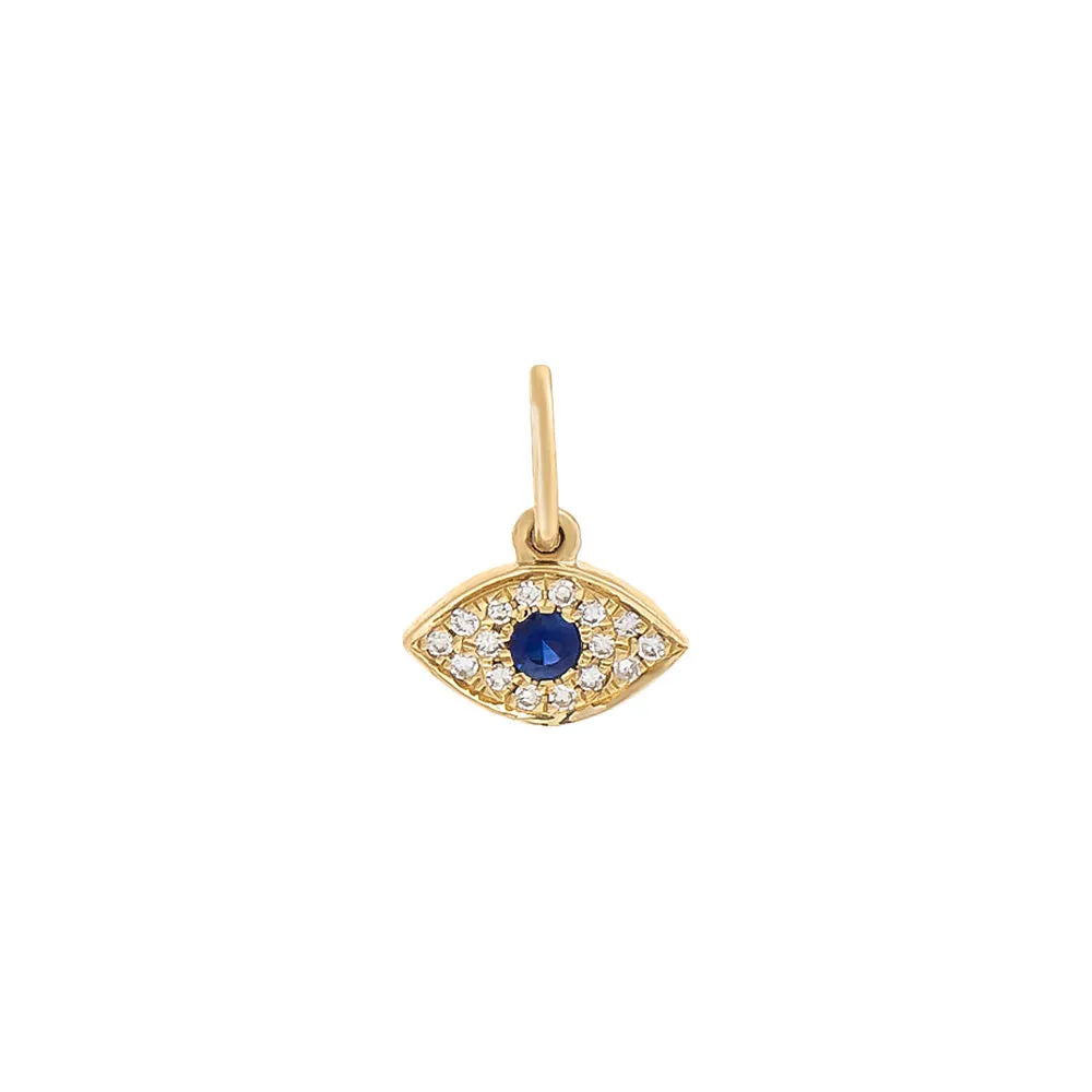 Mini Diamond Evil Eye Necklace Charm 14K sold by Adina Eden's