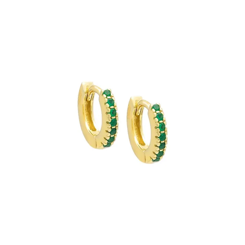 Pavé Colored Mini Huggie Earring sold by Adina Eden's