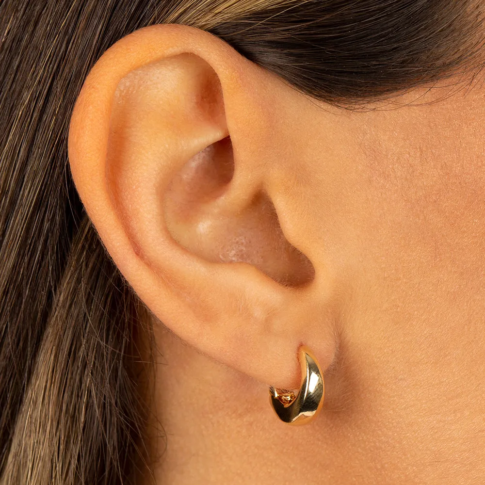 Solid Wide Graduated Huggie Earring sold by Adina Eden's product image thumbnail 2