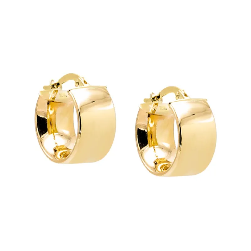 Solid Mini Wide Huggie Earring 14K sold by Adina Eden's