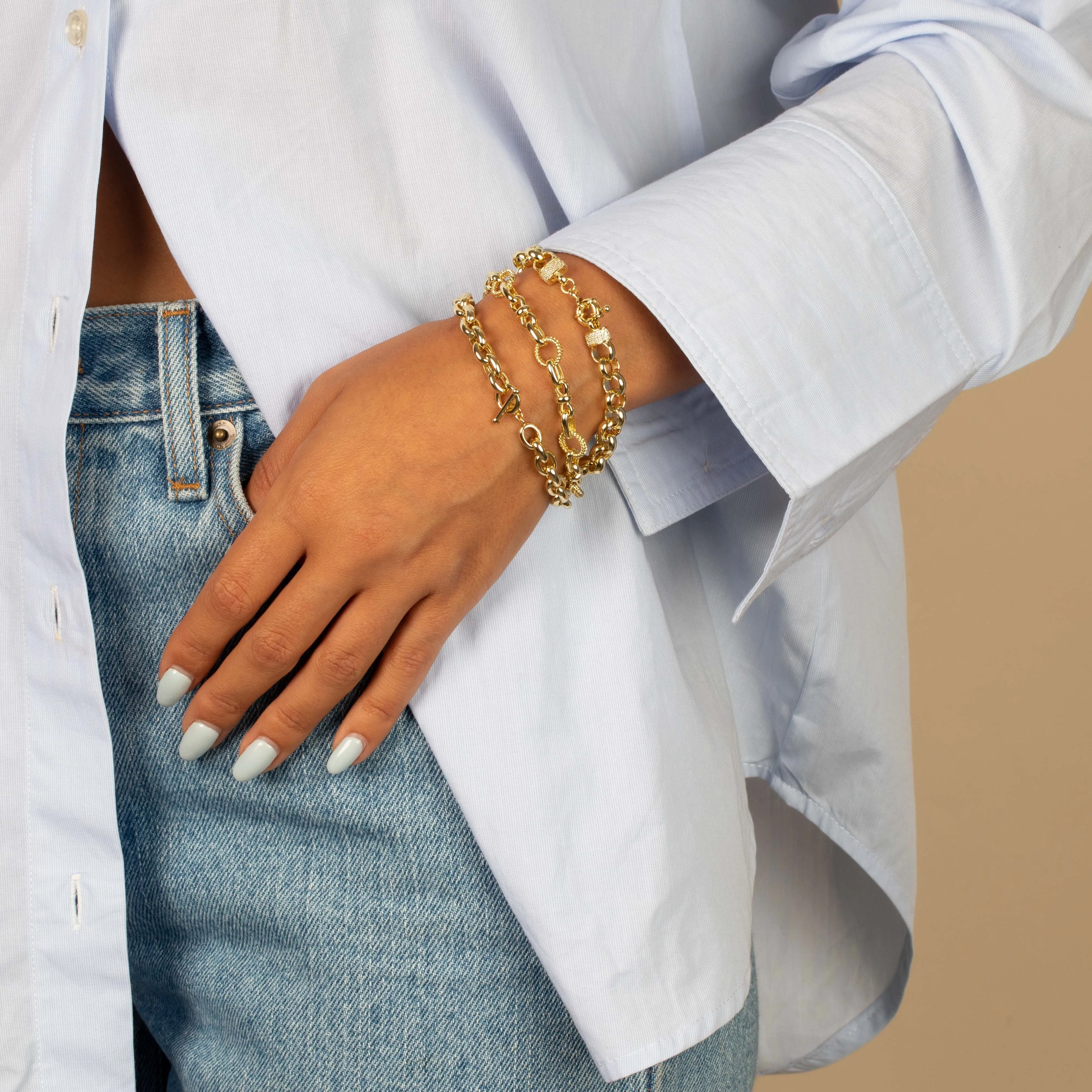 Chunky Rounded Link Chain Bracelet sold by Adina Eden's product image thumbnail 2