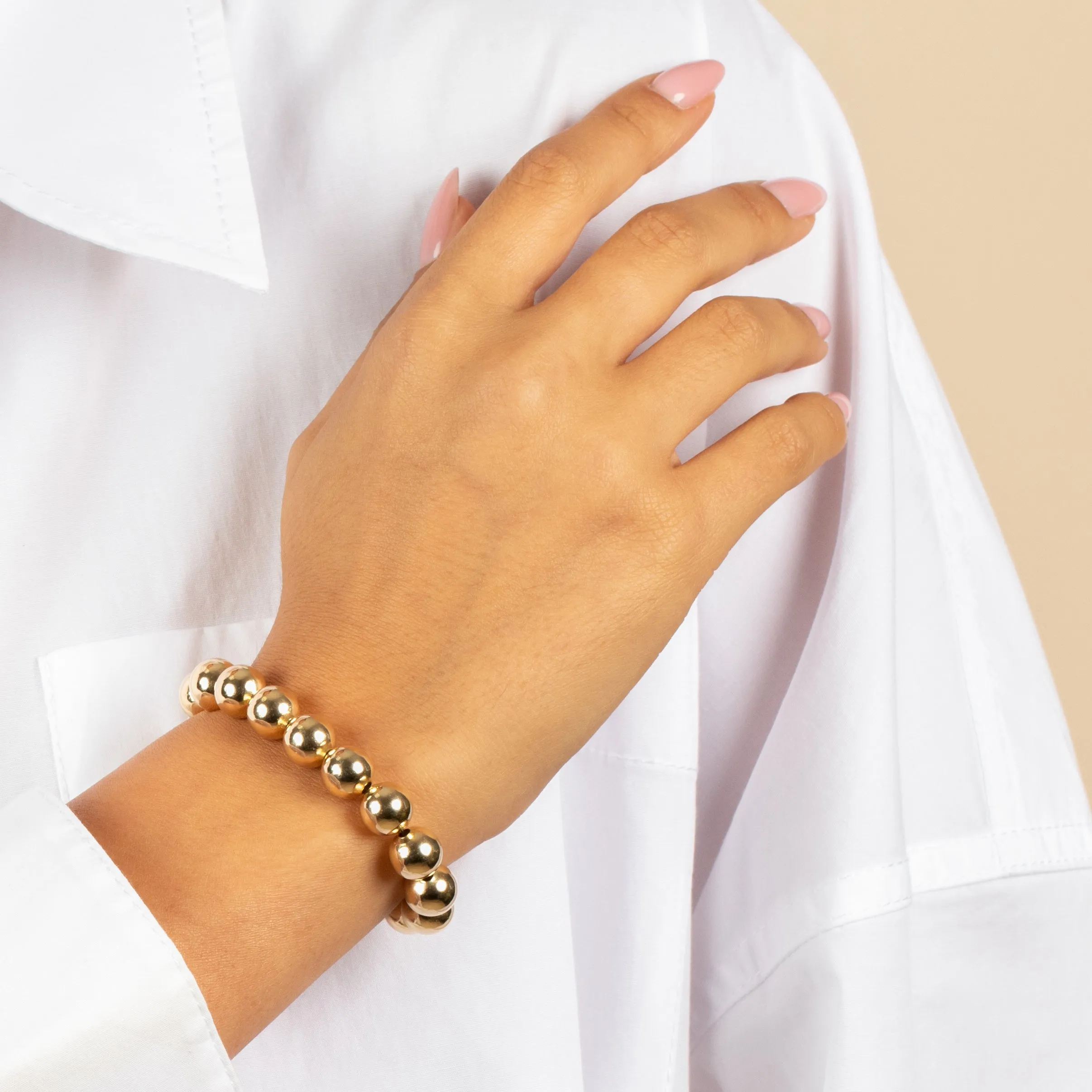 Super Chunky Beaded Ball Stretch Bracelet sold by Adina Eden's product image thumbnail 2