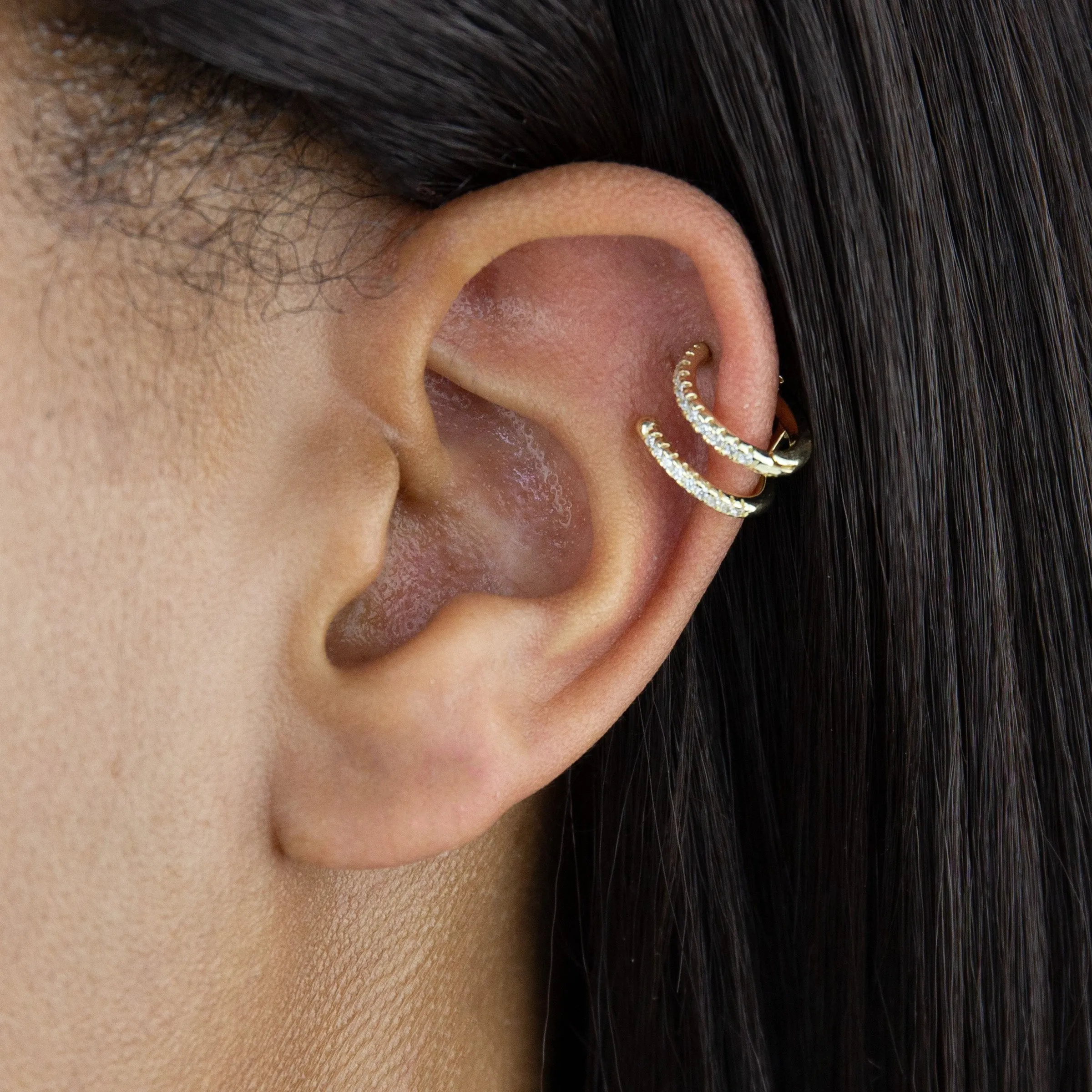 Double Hinge Cartilage Huggie Earring sold by Adina Eden's product image thumbnail 2