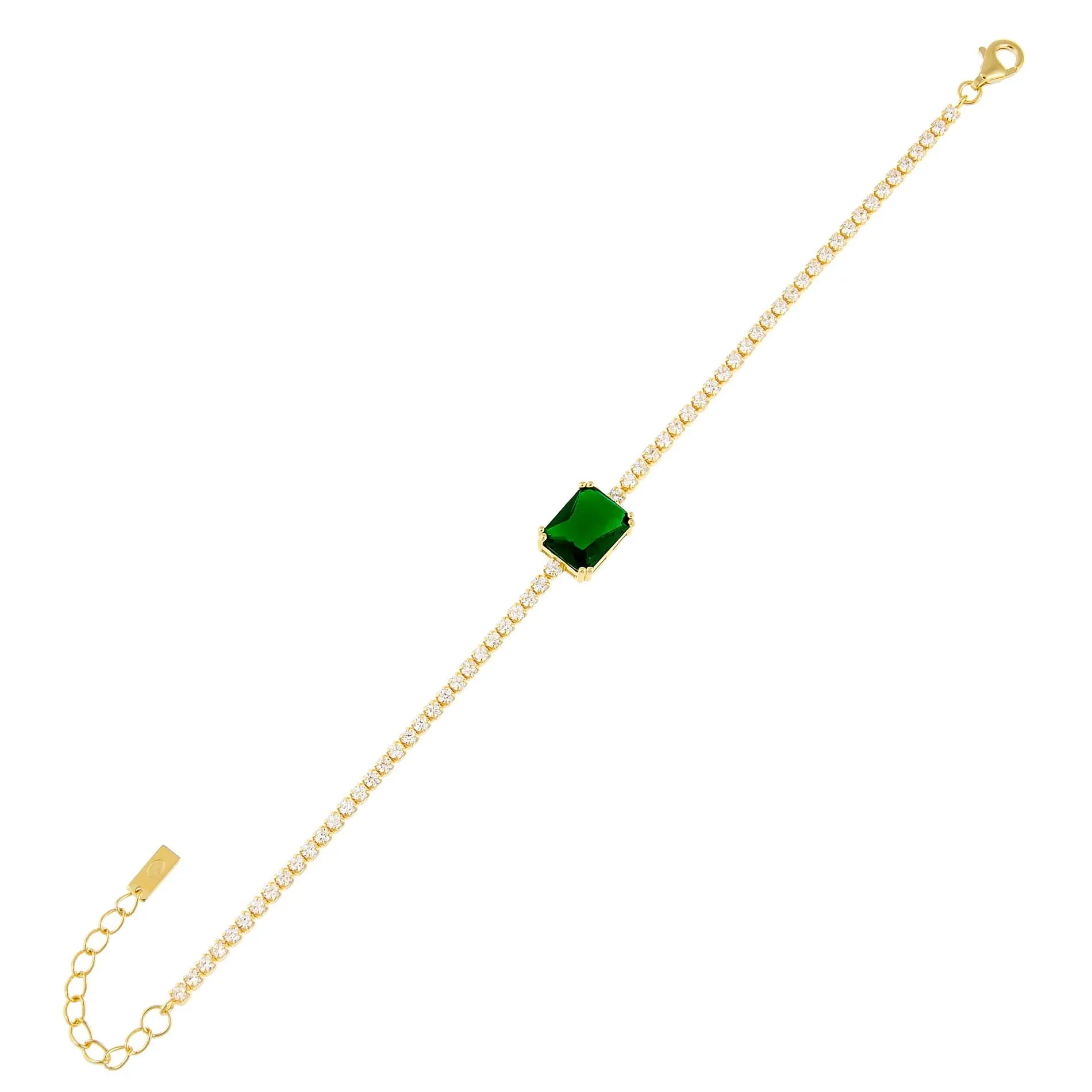 Emerald Baguette Tennis Bracelet sold by Adina Eden's