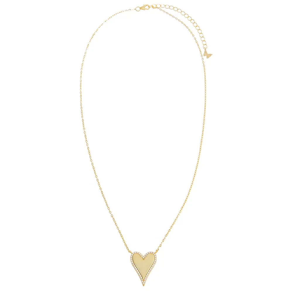 Pave Outlined Elongated Heart Necklace sold by Adina Eden's product image thumbnail 3