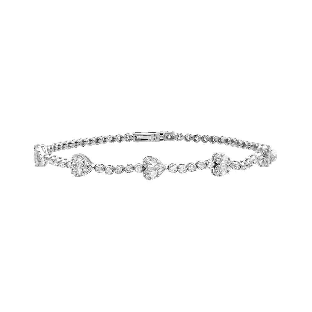 Heart x Round Diamond Tennis Bracelet 14K sold by Adina Eden's product image thumbnail 5