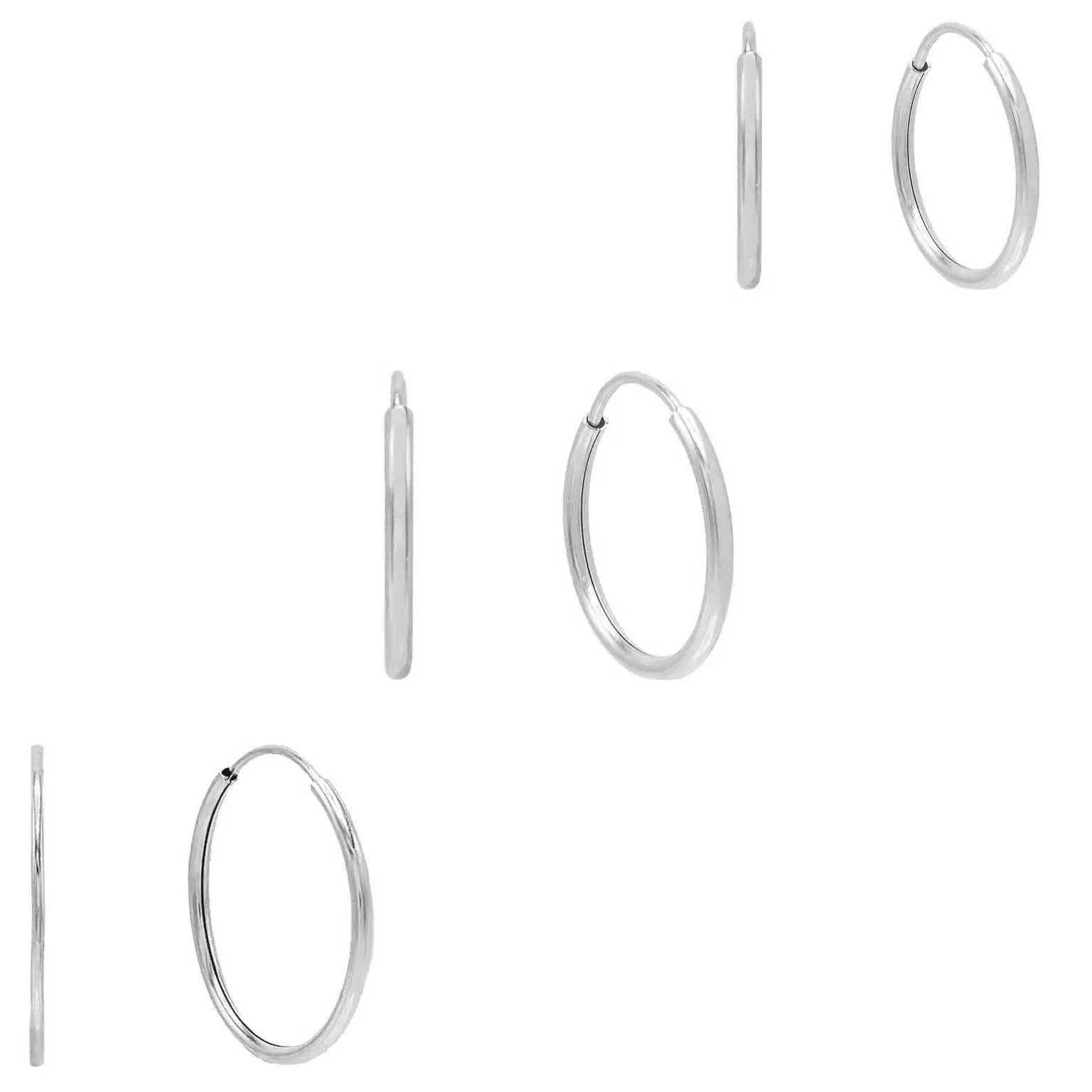 Solid Hoop Earring Combo Set 14K sold by Adina Eden's product image thumbnail 3