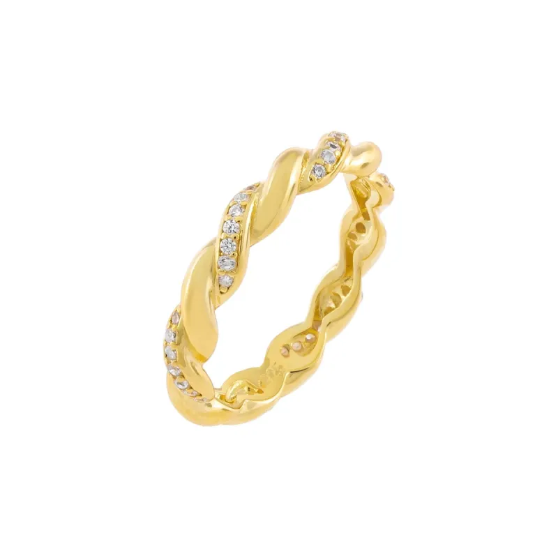 Pavé X Solid Twisted Ring sold by Adina Eden's